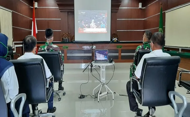 Pengadilan Militer III-17 Manado Menyaksikan Pidato Kenegaraan secara Daring