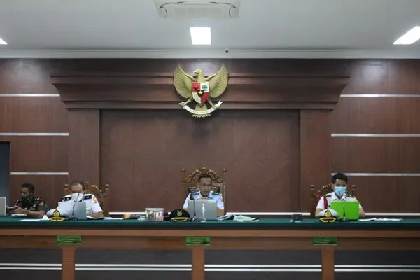 Pengadilan Militer III-17 Manado melaksanakan pemeriksaan dalam persidangan secara online