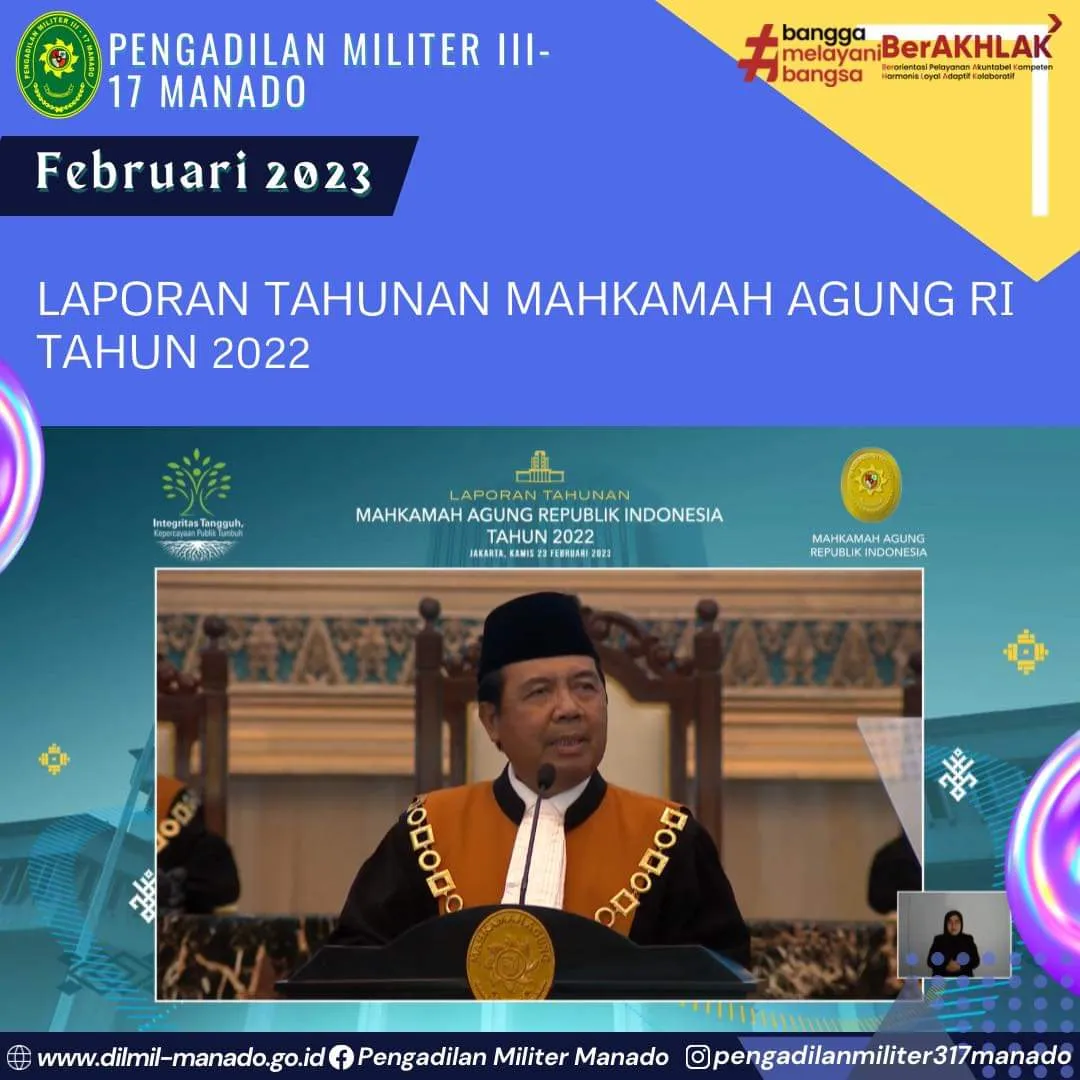 Mahkamah Agung Republik Indonesia Laksanakan Sidang Istimewa  Laporan Tahunan