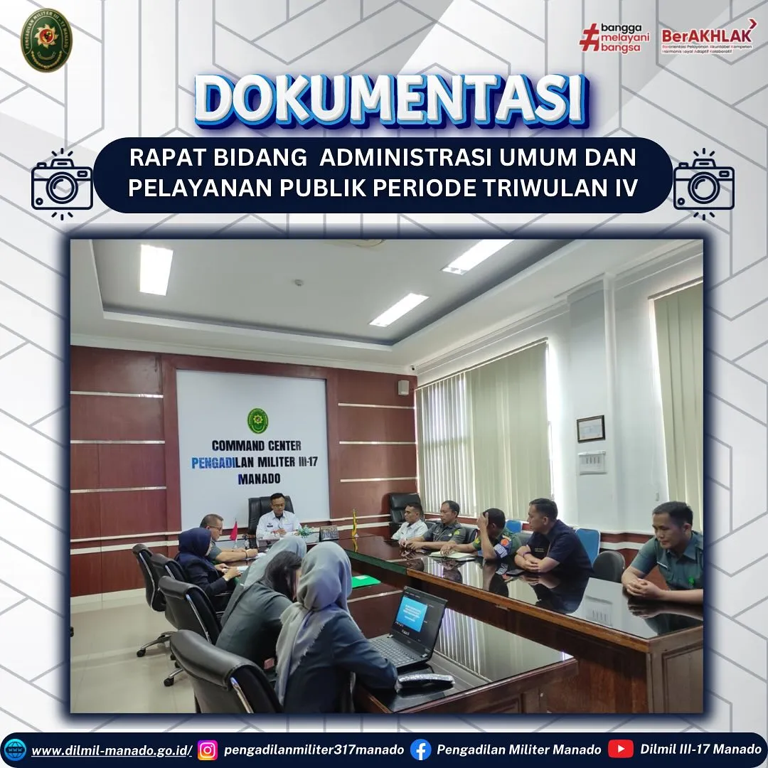 Rapat Pengawasan Bidang Administrasi Umum dan Pelayanan Publik Periode Triwulan IV Rapat Pengawasan Bidang Administrasi Umum dan Pelayanan Publik Periode Triwulan IV
