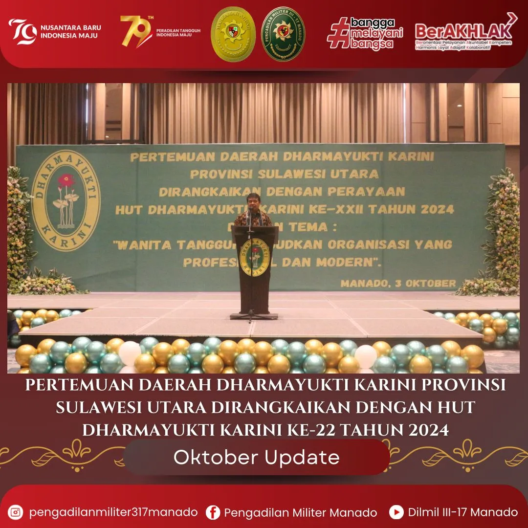 PERTEMUAN DHARMAYUKTI KARINI DAERAH PROVINSI SULAWESI UTARA