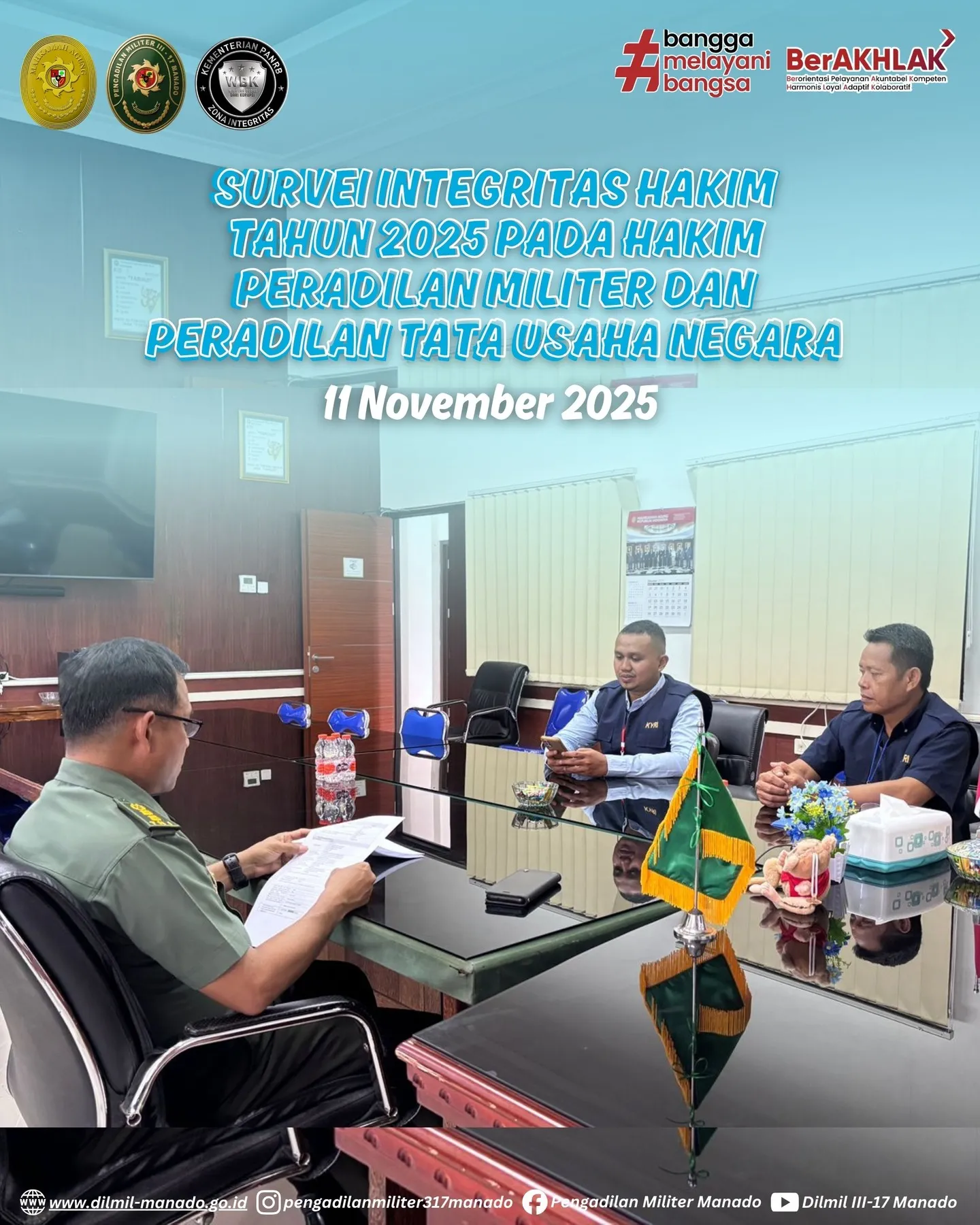 Survei Integritas Hakim Tahun 2025 yang diselenggarakan bagi Hakim di lingkungan Peradilan Militer dan Peradilan Tata Usaha Negara