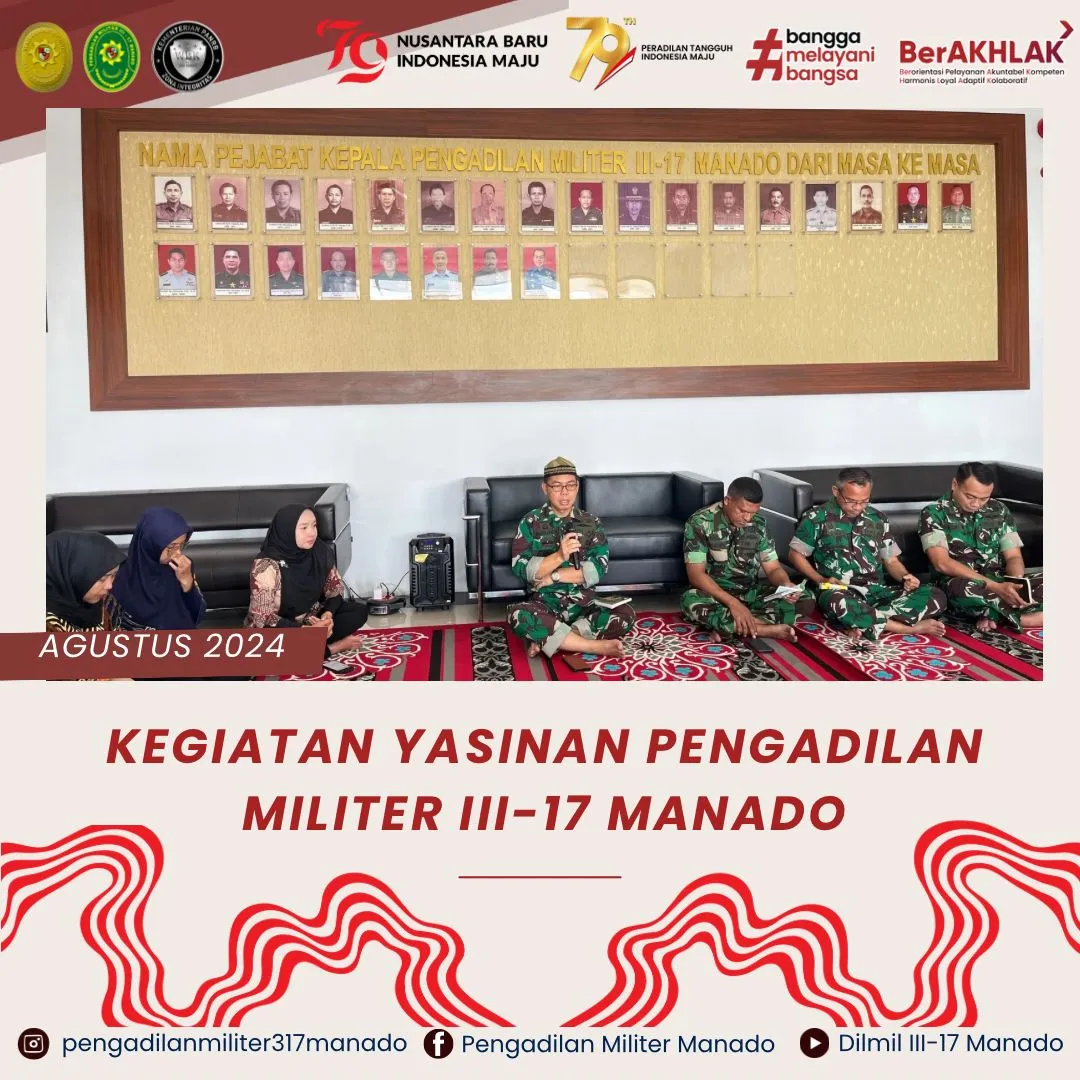 KEGIATAN YASINAN PENGADILAN MILITER III-17 MANADO