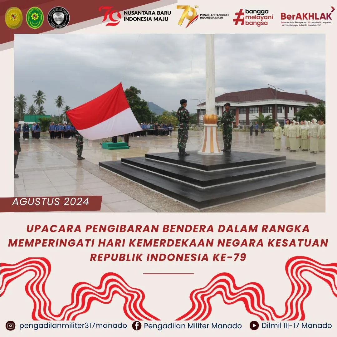 UPACARA PENGIBARAN BENDERA DALAM RANGKA HARI KEMERDEKAAN NEGARA KESATUAN REPUBLIK INDONESIA KE 79 TAHUN 2024
