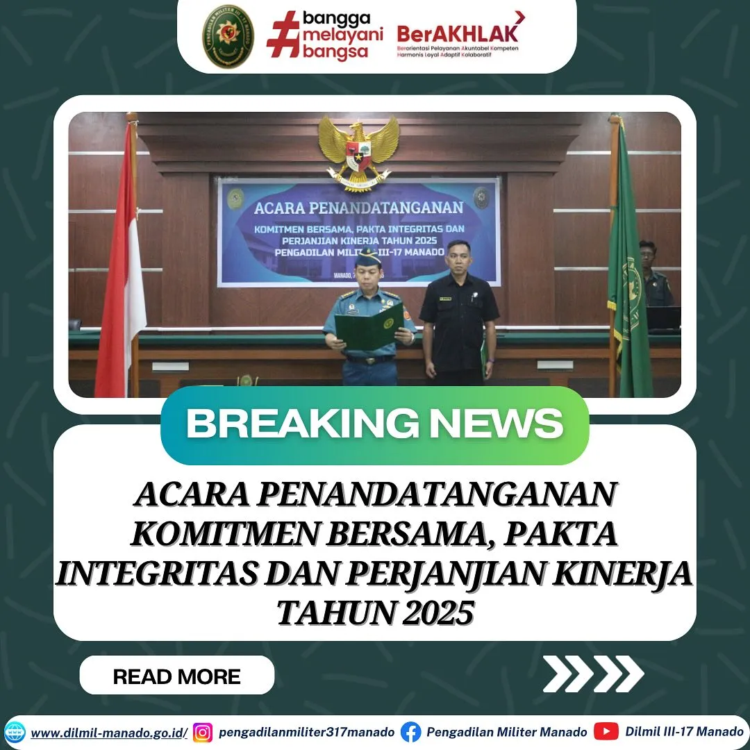 Penandatanganan Komitmen Bersama, Pakta Integritas, dan Perjanjian Kinerja Tahun 2025