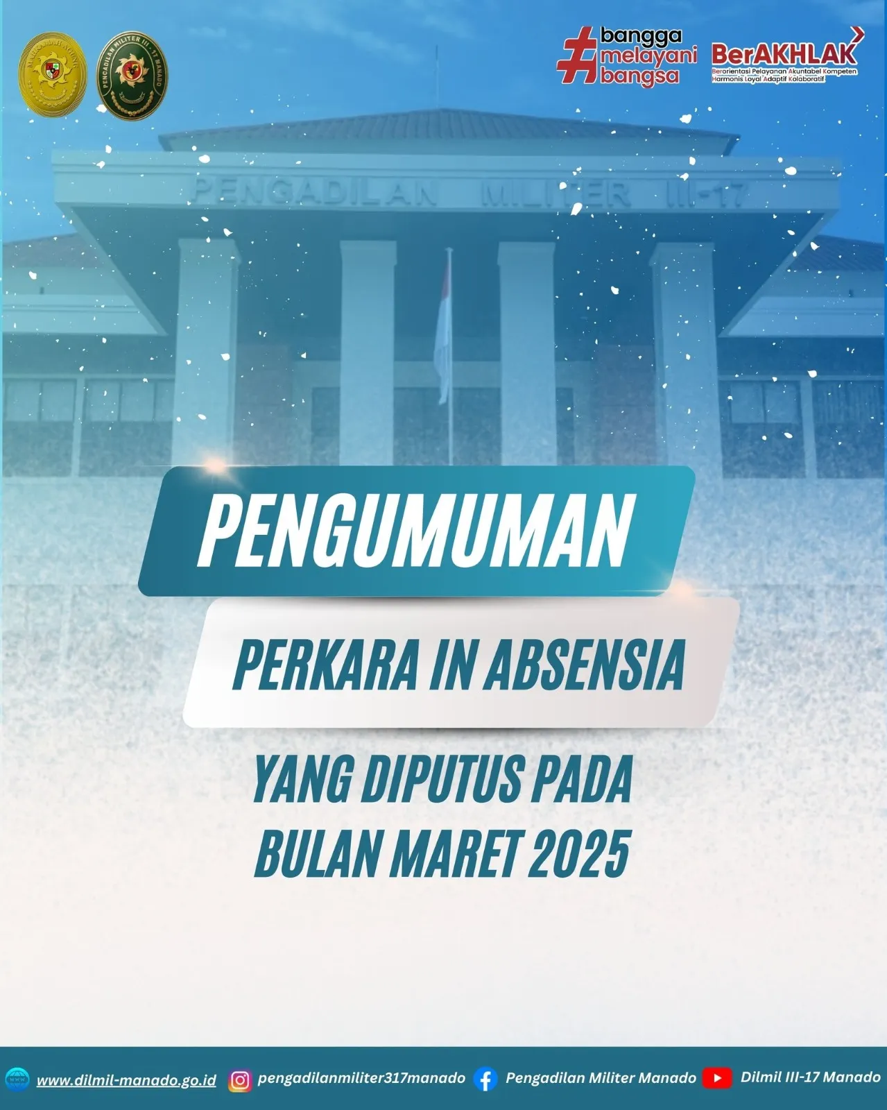 Pengumuman Perkara In Absensia yang Diputus Pada Bulan Maret 2025