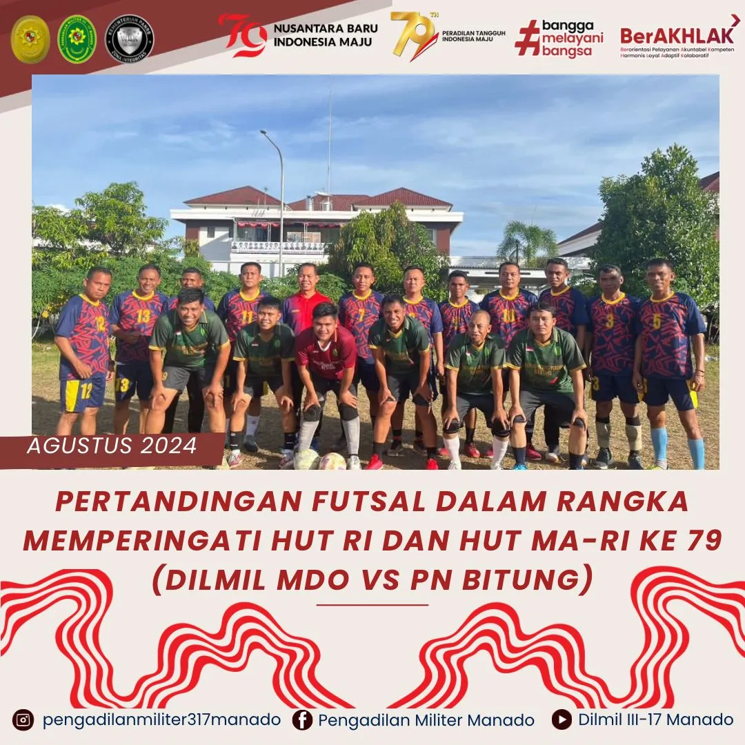 PERTANDINGAN FUTSAL DALAM RANGKA MEMPERINGATI HUT RI & HUT MA-RI KE 79 TAHUN 2024