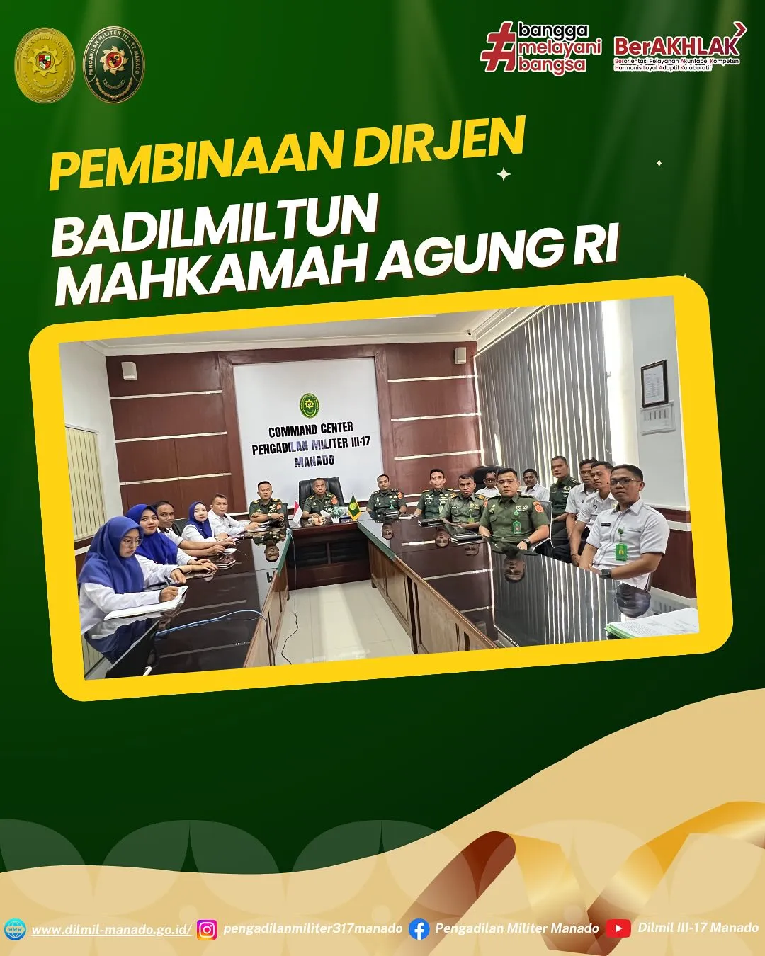 Pembinaan oleh Dirjen BADILMILTUN Mahkamah Agung RI. 3 Maret 2025