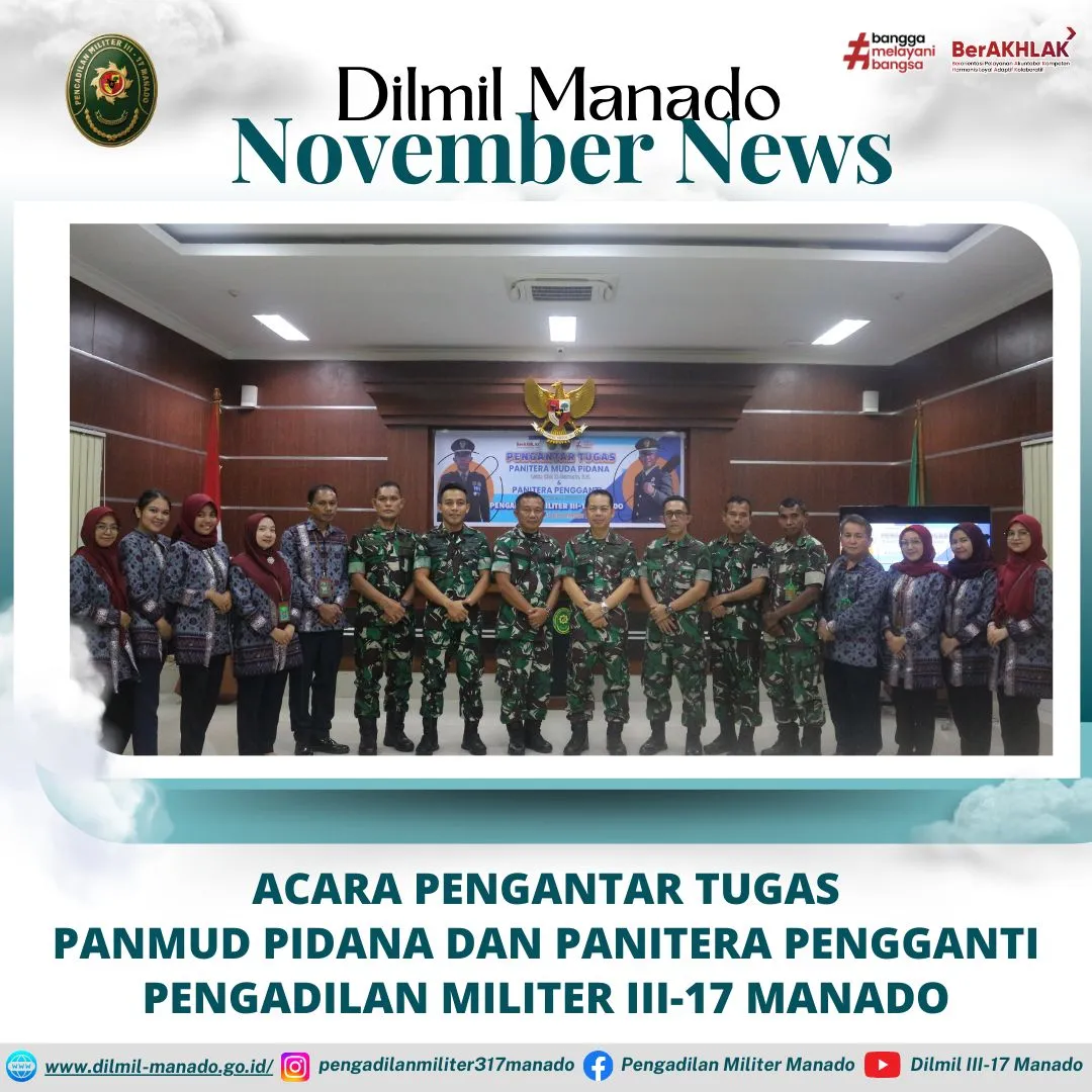 PENGANTAR TUGAS PANITERA MUDA PIDANA DAN PANITERA PENGGANTI PENGADILAN MILITER III-17 MANADO