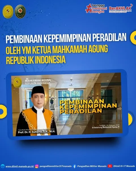 Pembinaan Kepemimpinan Peradilan yang dibuka langsung oleh YM Ketua MA RI Prof. Dr. H. Sunarto, S.H., M.H.
