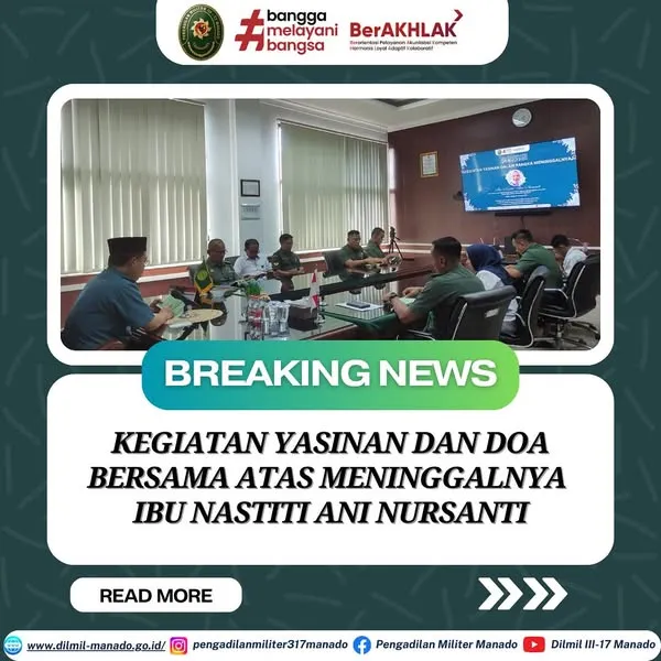 Kegiatan Yasinan dan Doa Bersama atas kedukaan